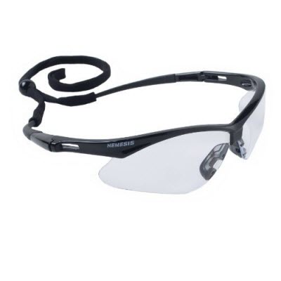 JACKSON Safety V30 Series 25676 Nemesis Safety Glasses: Clear Lens Black Frame